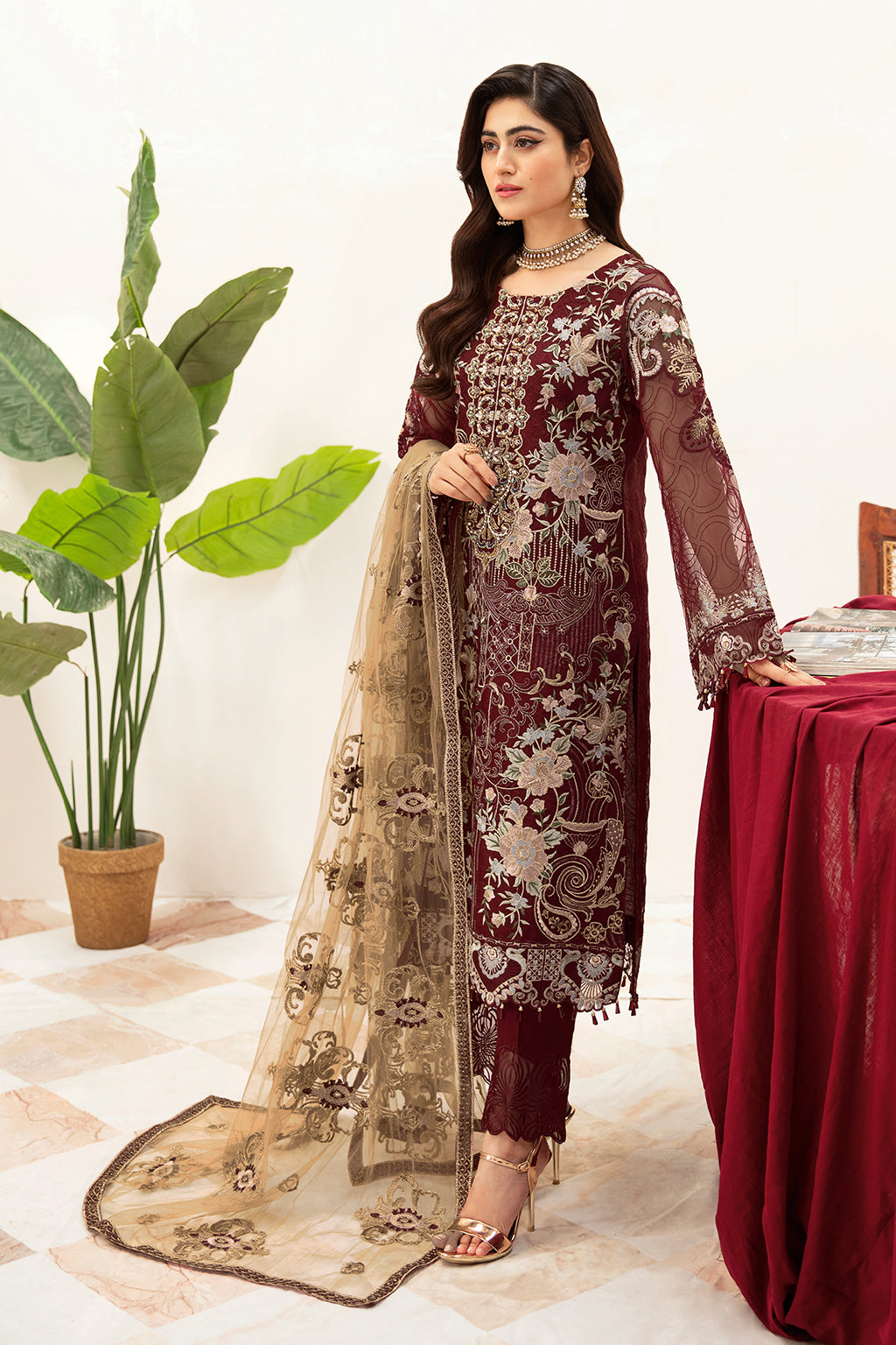 Ramsha | Minhal Organza Collection | M-1003 - Khanumjan  Pakistani Clothes and Designer Dresses in UK, USA 