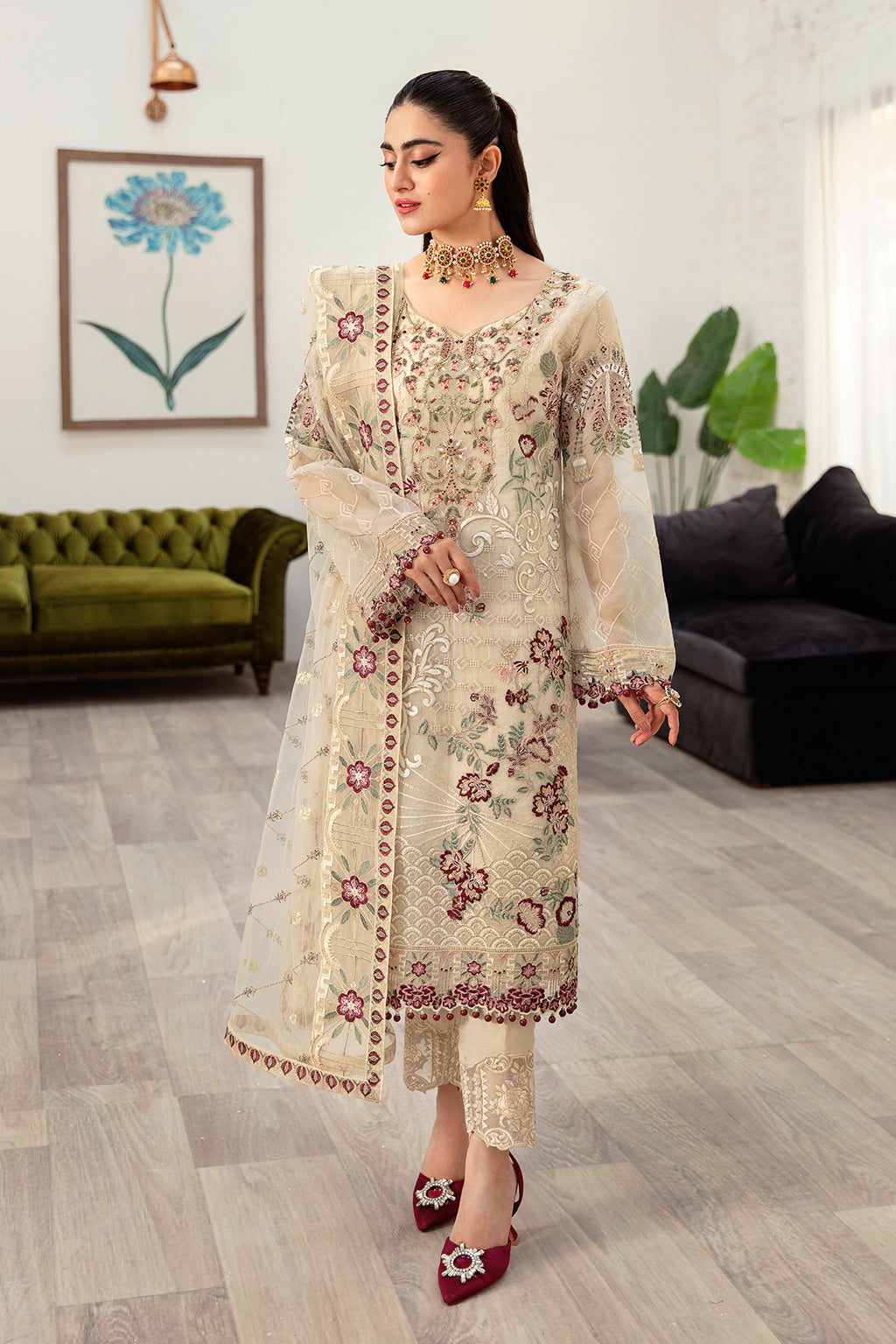 Ramsha | Minhal Organza Collection | M-1004 - Khanumjan  Pakistani Clothes and Designer Dresses in UK, USA 