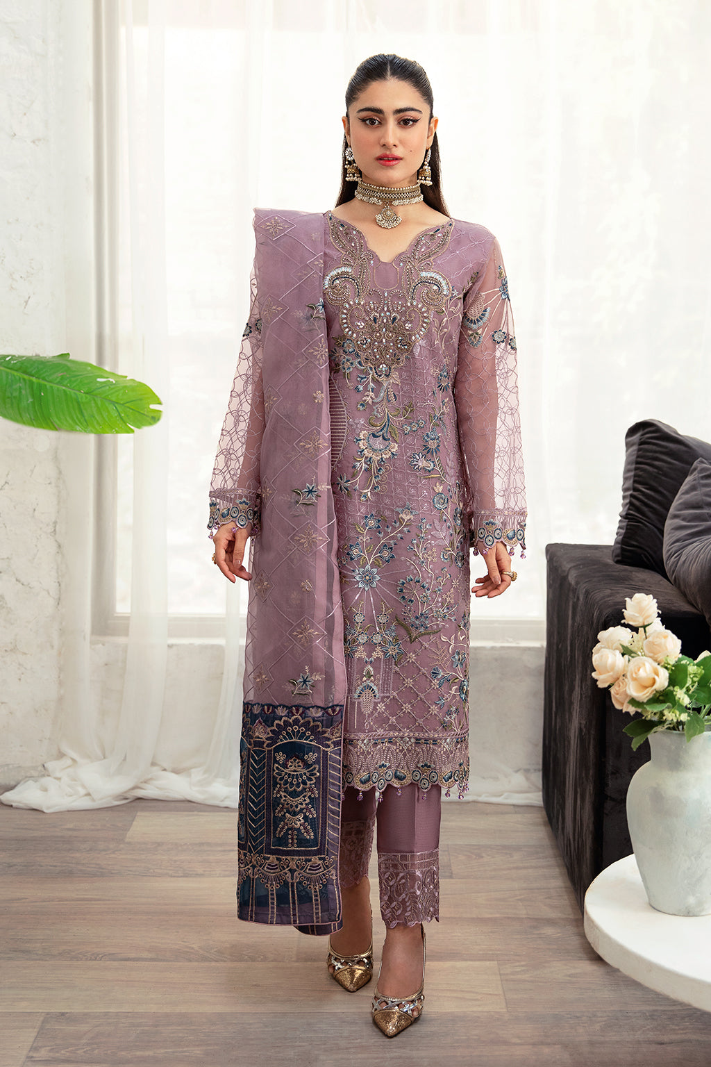 Ramsha | Minhal Organza Collection | M-1005 - Khanumjan  Pakistani Clothes and Designer Dresses in UK, USA 