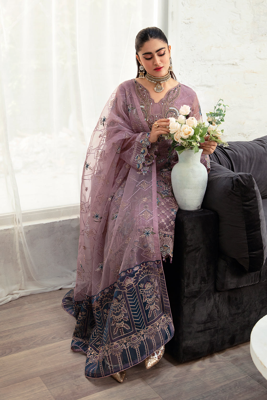 Ramsha | Minhal Organza Collection | M-1005 - Khanumjan  Pakistani Clothes and Designer Dresses in UK, USA 