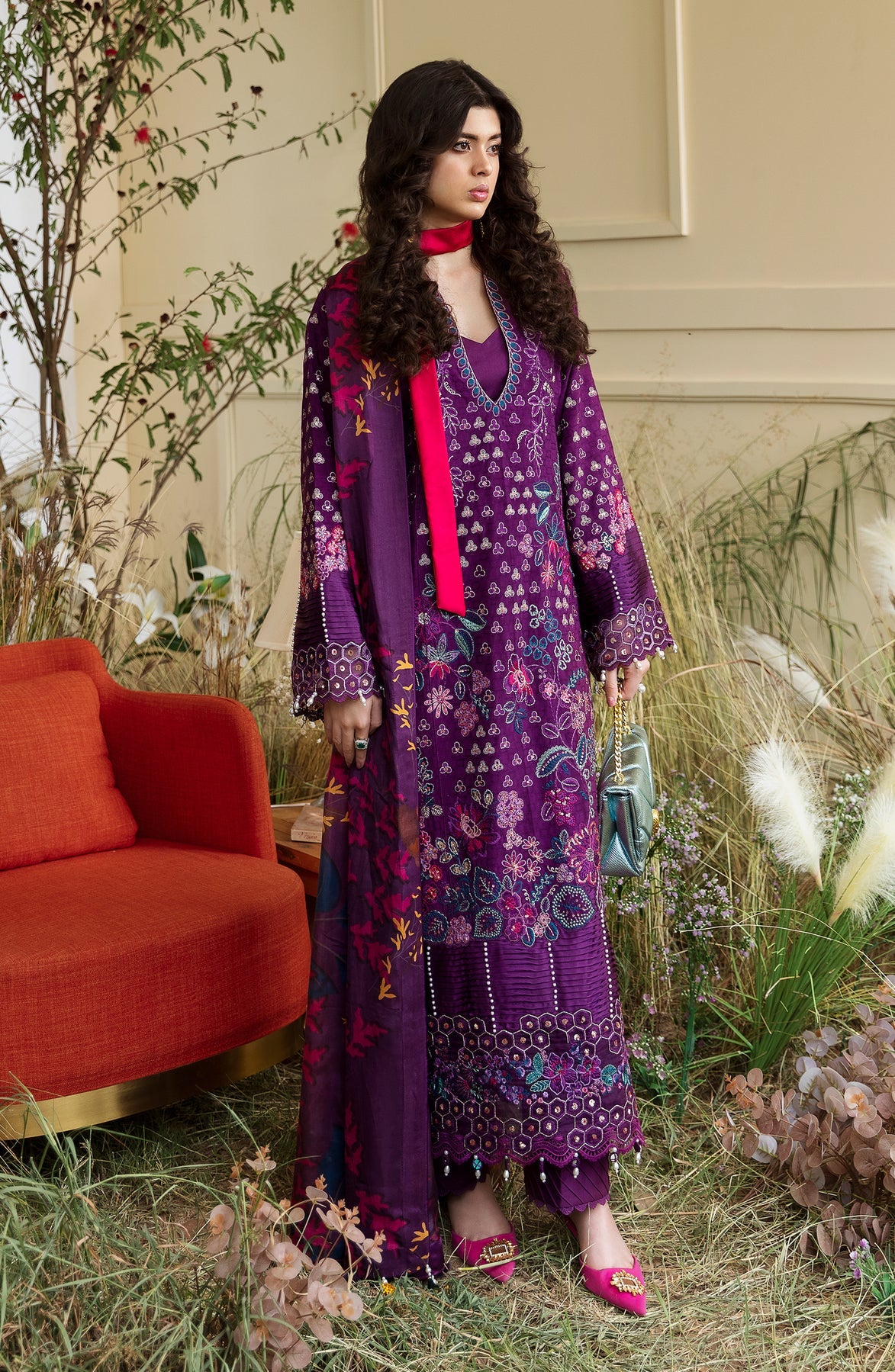 Zevk | Flora Festive Lawn | FUCHSIA - Khanumjan  Pakistani Clothes and Designer Dresses in UK, USA 