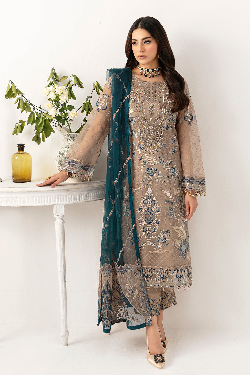 Ramsha | Minhal Organza Collection | M-1106 - Khanumjan  Pakistani Clothes and Designer Dresses in UK, USA 