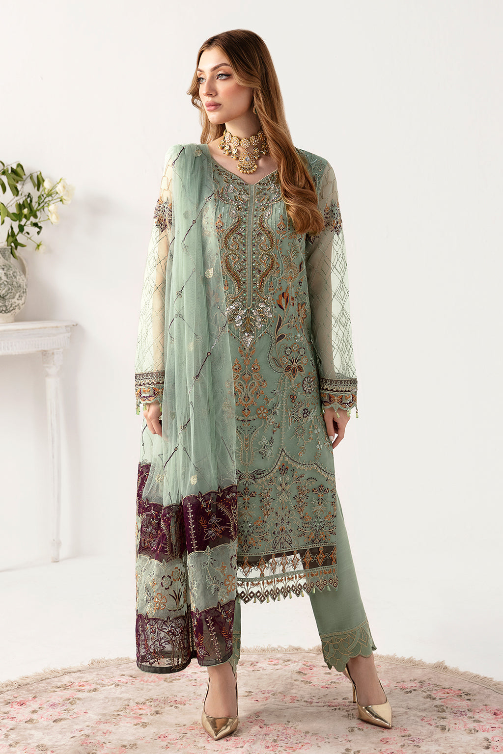 Ramsha | Minhal Organza Collection | M-1108 - Khanumjan  Pakistani Clothes and Designer Dresses in UK, USA 