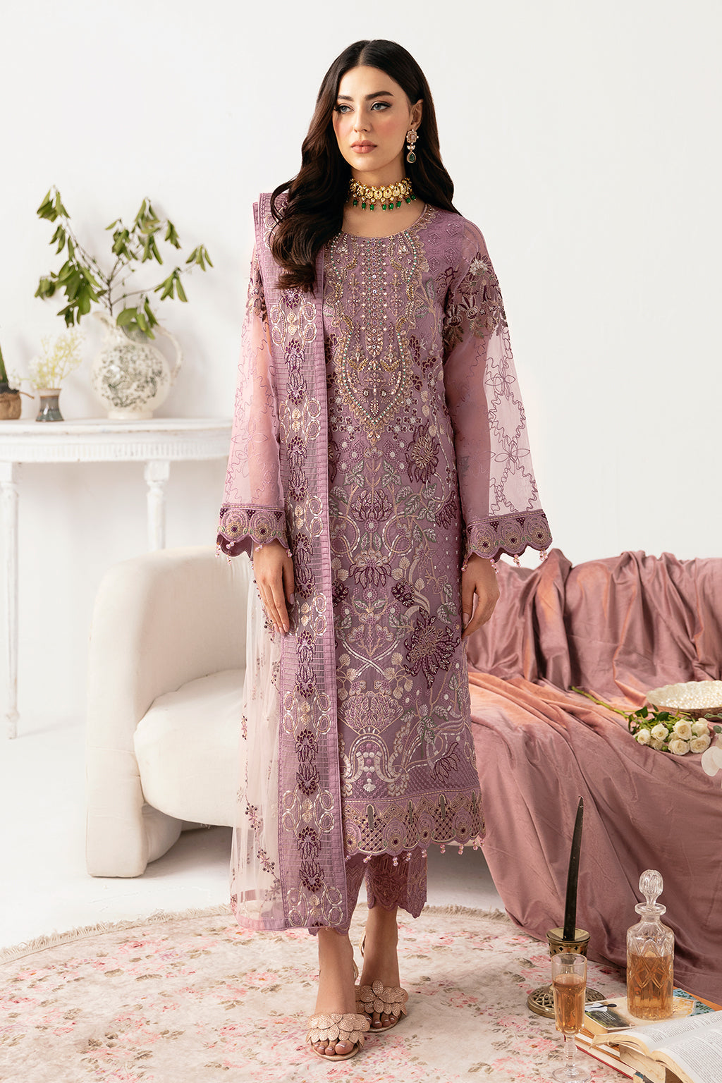 Ramsha | Minhal Organza Collection | M-1107 - Khanumjan  Pakistani Clothes and Designer Dresses in UK, USA 