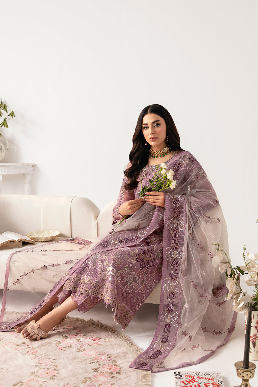 Ramsha | Minhal Organza Collection | M-1107 - Khanumjan  Pakistani Clothes and Designer Dresses in UK, USA 