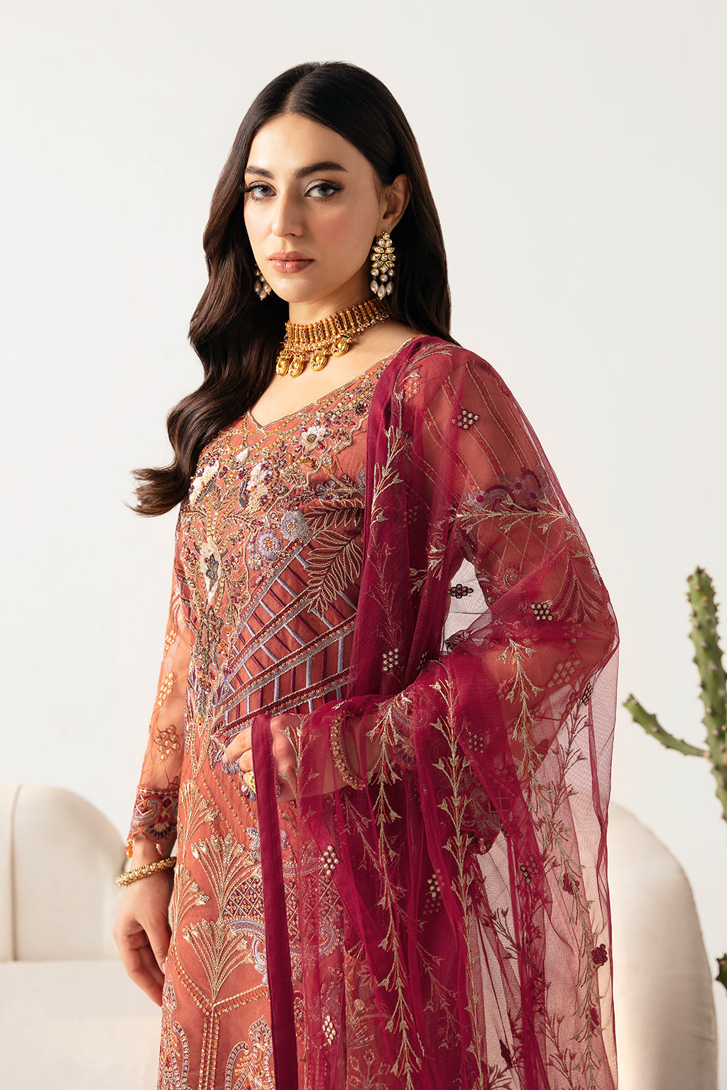 Ramsha | Minhal Organza Collection | M-1103 - Khanumjan  Pakistani Clothes and Designer Dresses in UK, USA 