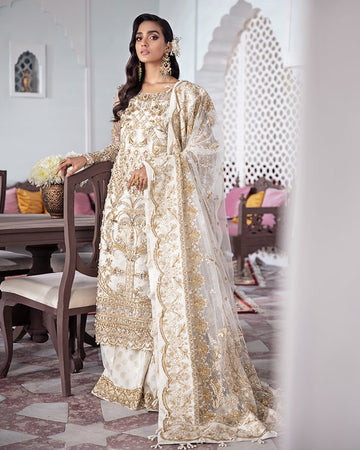 Gulaal | Wedding Formals | Shehnaz Embroidered Net 3-Piece Suit WS-11