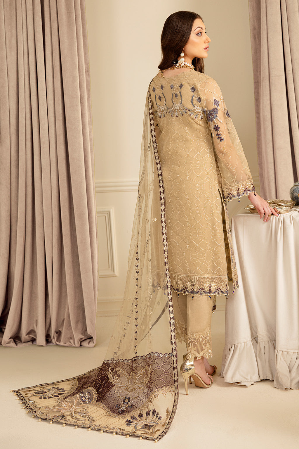 Ramsha | Minhal Organza Collection | M-702 - Khanumjan  Pakistani Clothes and Designer Dresses in UK, USA 