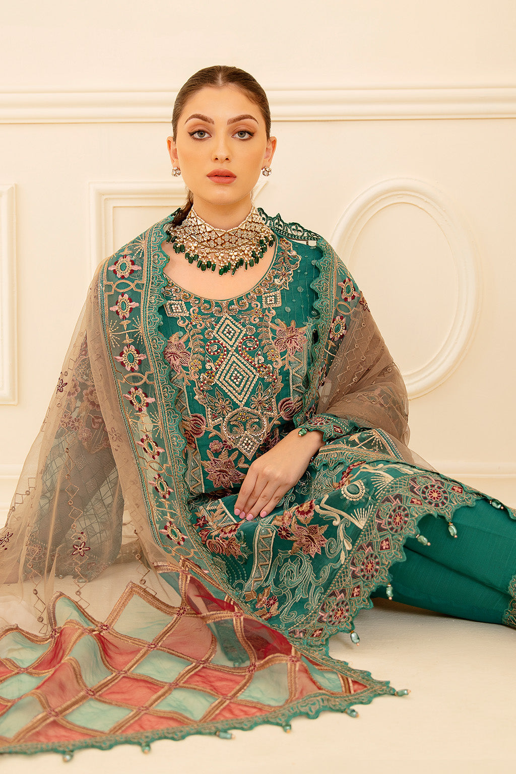 Ramsha | Minhal Organza Collection | M-708 - Khanumjan  Pakistani Clothes and Designer Dresses in UK, USA 