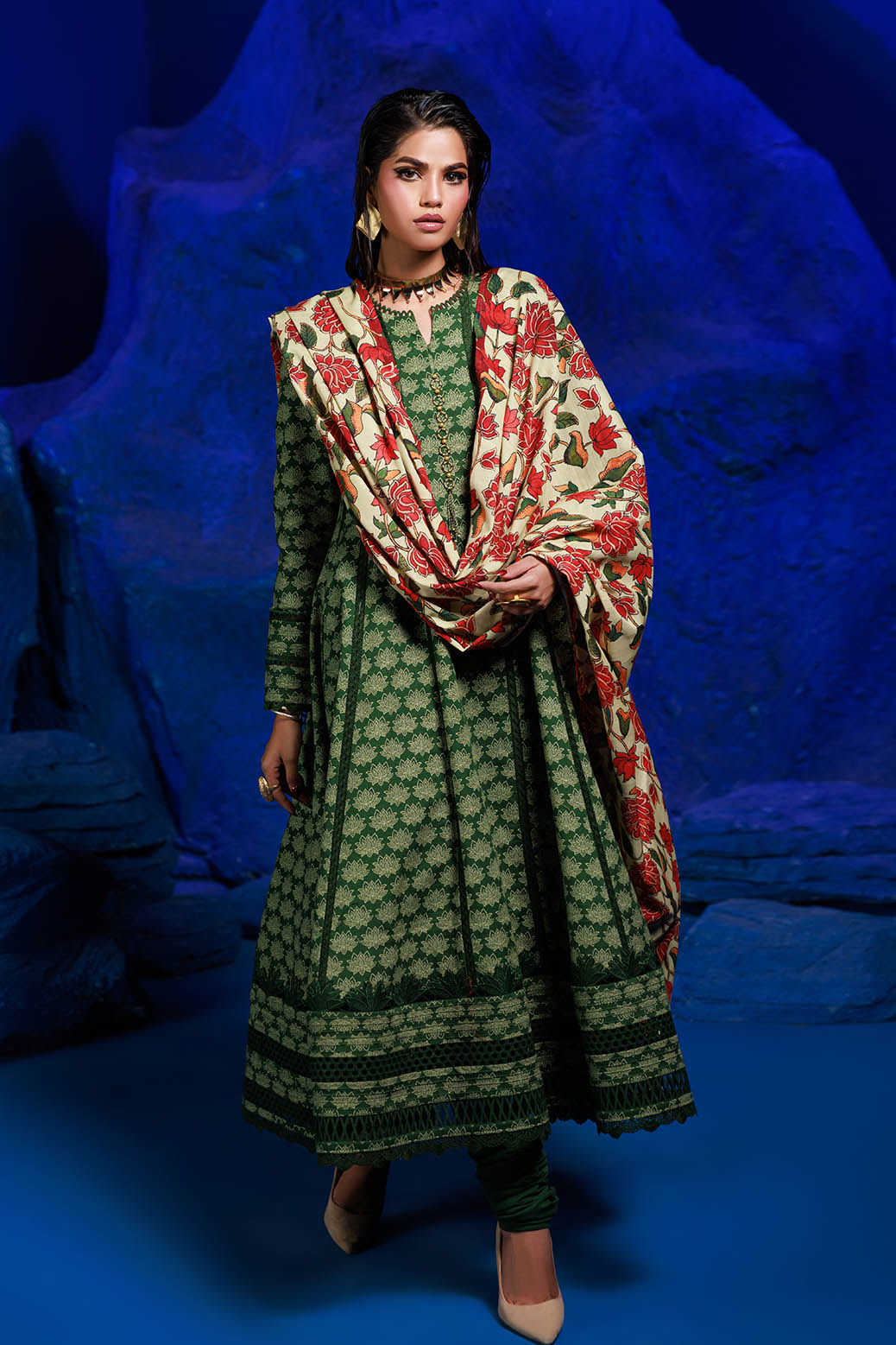 Bonanza Satrangi | Khaddar and Viscose | GREEN ICE