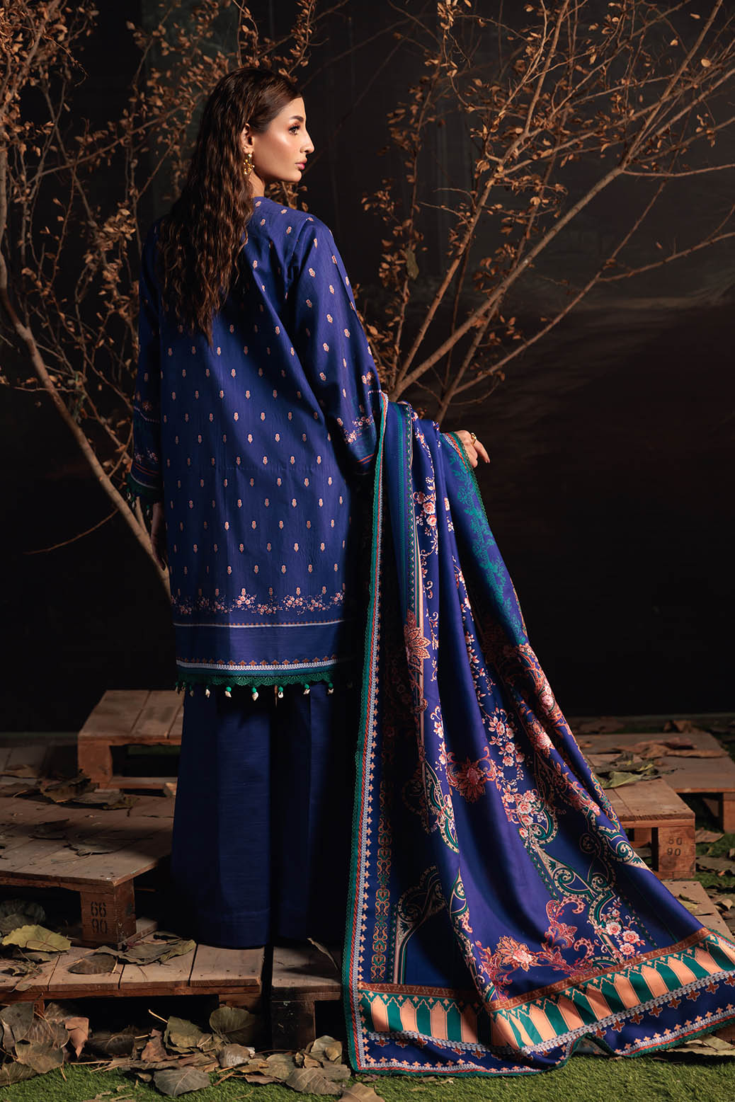 Bonanza Satrangi | Khaddar and Viscose | LUSH INDIGO