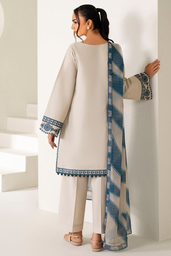 Farasha | Summer Weaves Embroidered Lawn | Dusty Marble