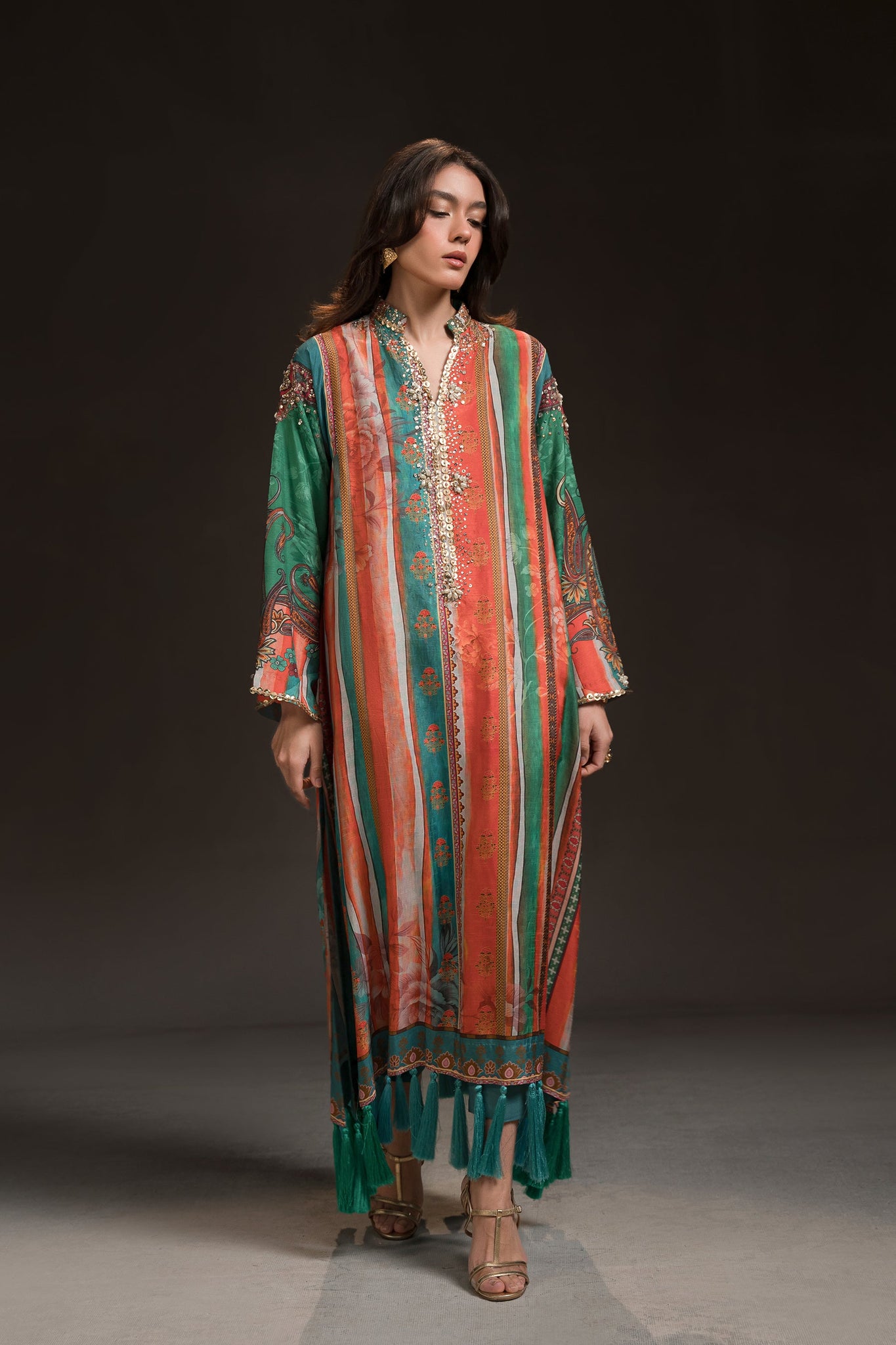 Ammara Khan | Glitz Luxury Pret 24 | MULTI COLOUR BURST KAFTAN (D-09)