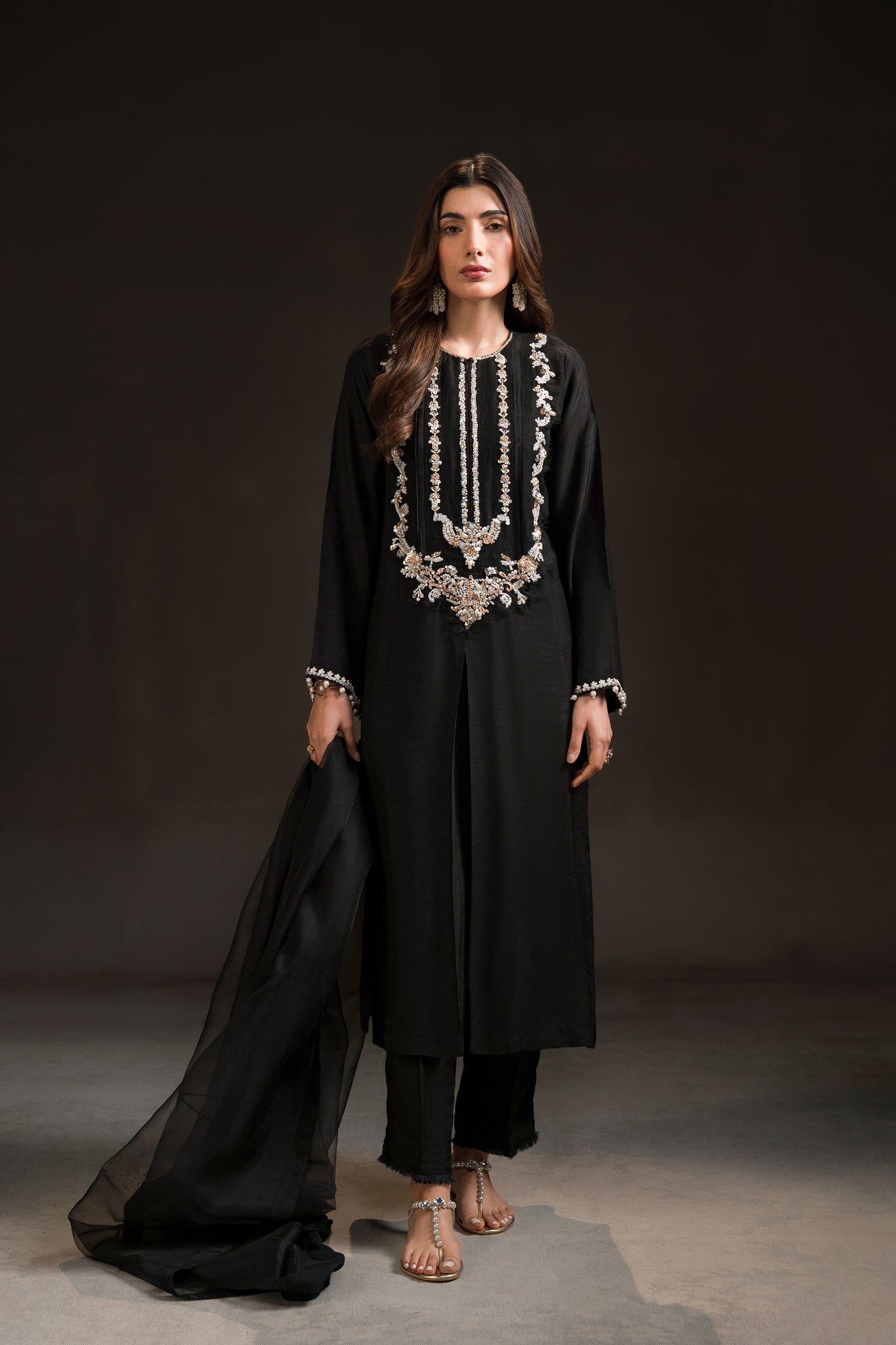 Ammara Khan | Glitz Luxury Pret 24 | BLACK EVENING WEAR SET (D-05)