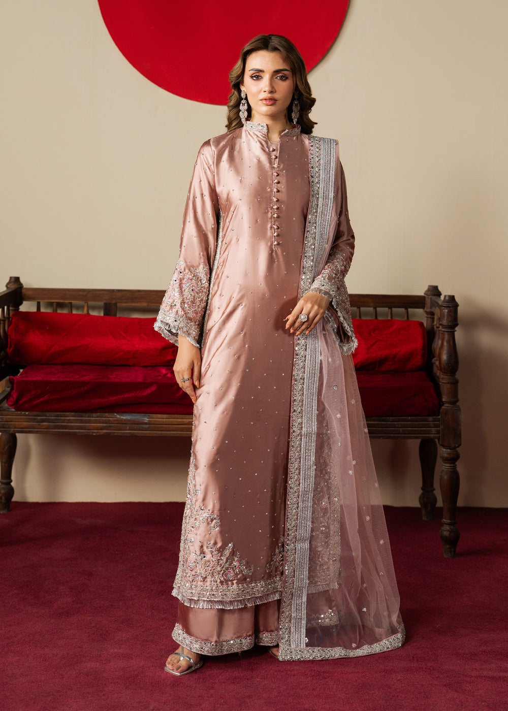 tea pink color pakistani dress BUY NEW PUNJABI TRADITIONAL DRESS IN BEAUTIFUL TEA PINK COLOR # P2245