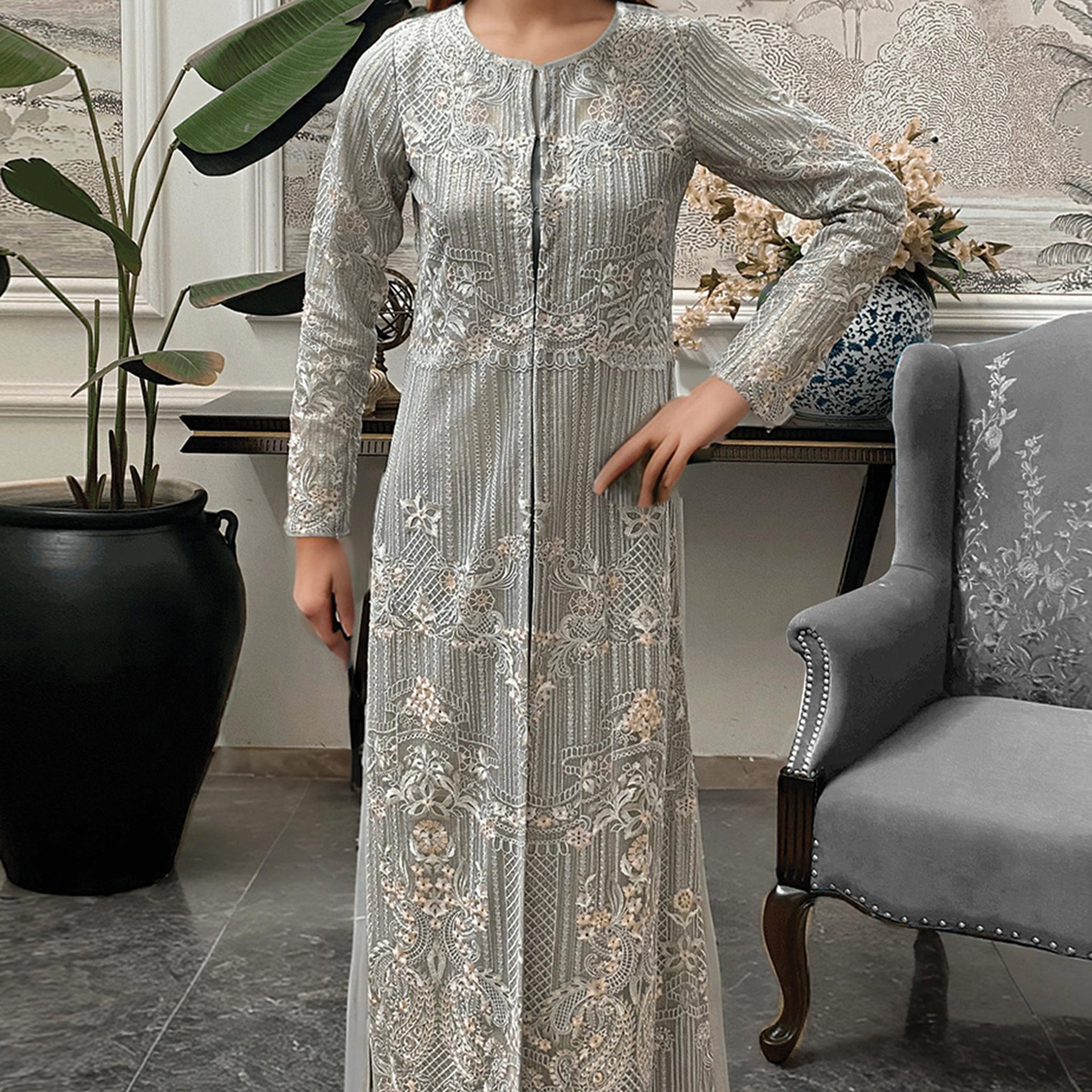 Threads and Motifs | Formal Dresses 25 | Net Embroidered Jacket