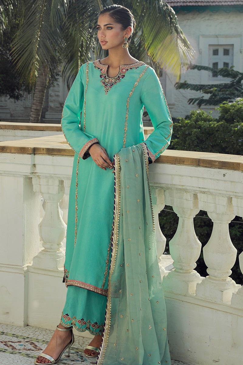 Sana Abbas | Velvet Formals | AQUAMARINE