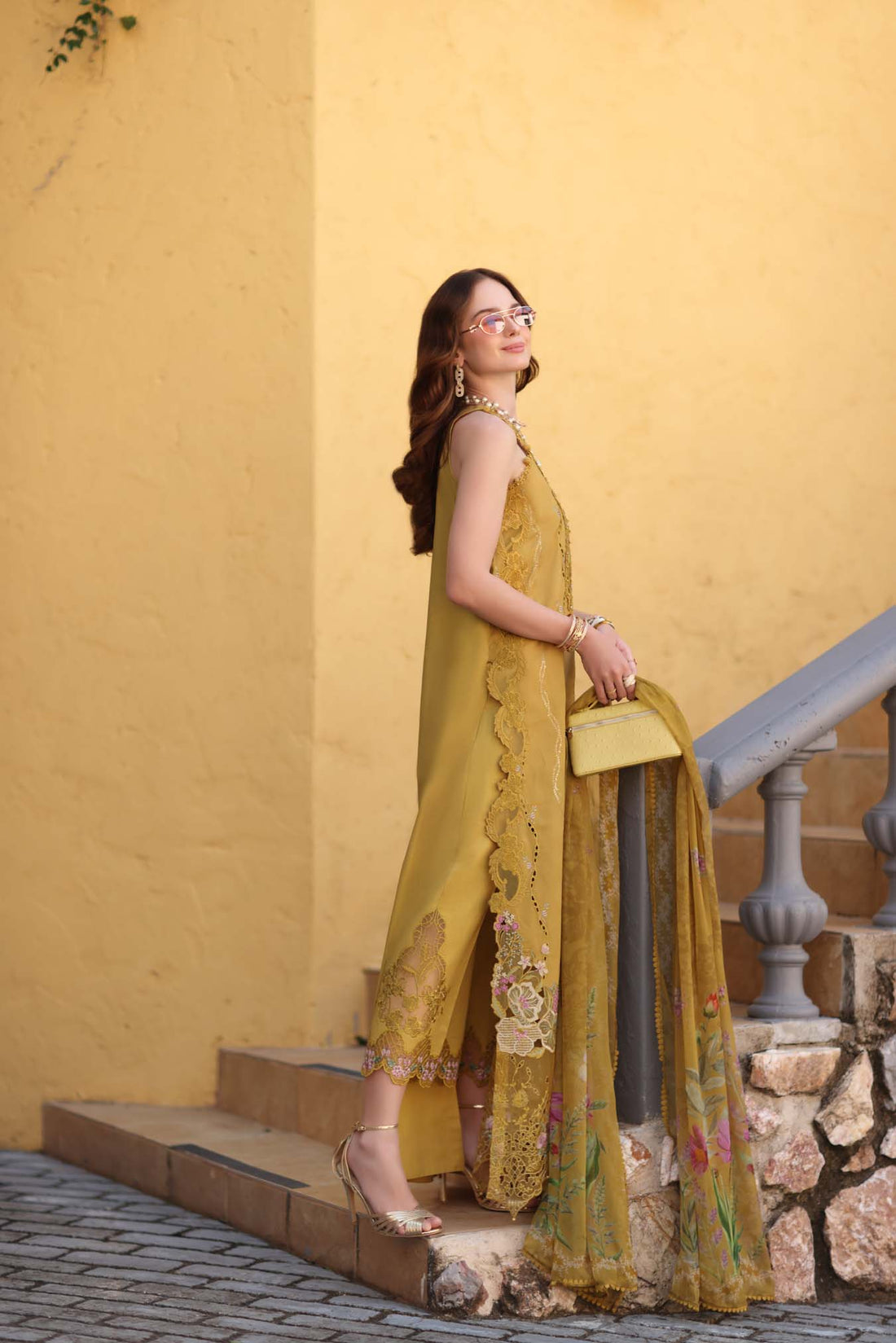 Noor by Saadia Asad | Luxe Chikankari 26 | D2 - B - Mustard Yellow