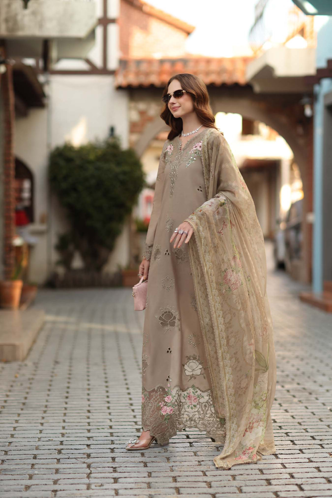 Noor by Saadia Asad | Luxe Chikankari 26 | D3 - B - Soft Mocha