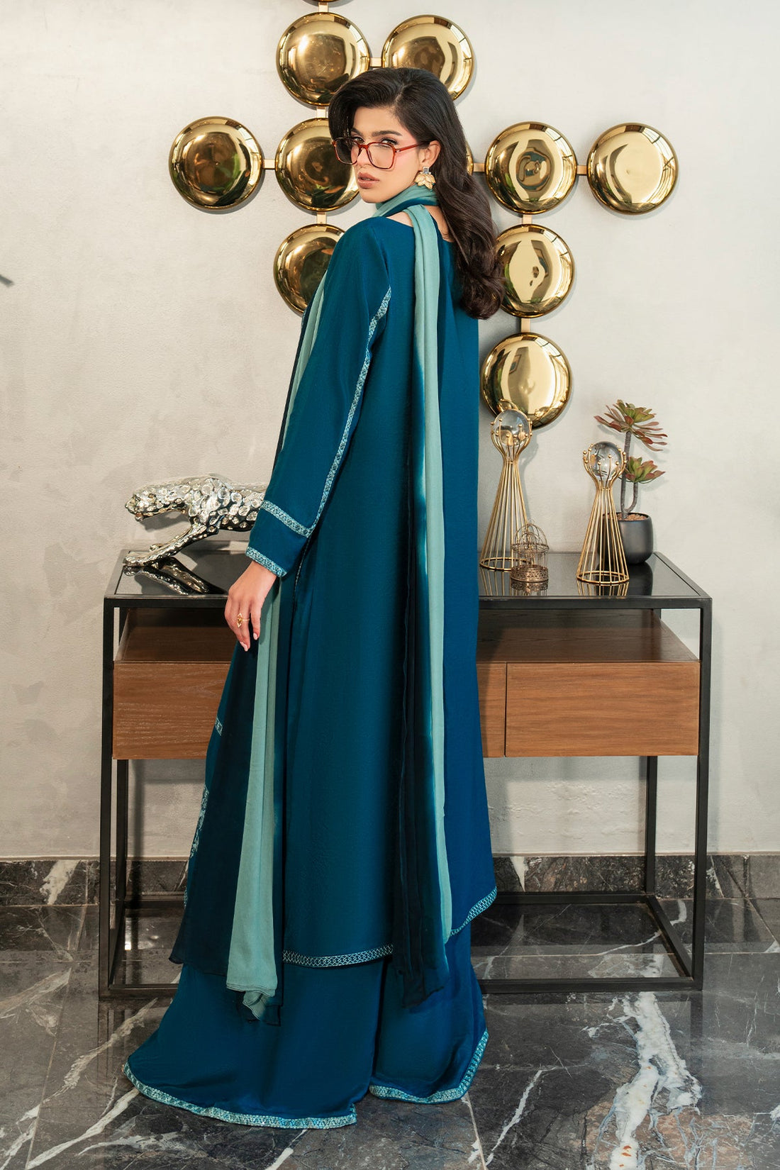 Fahad Hussayn | Lawn Banger | Midnight Teal