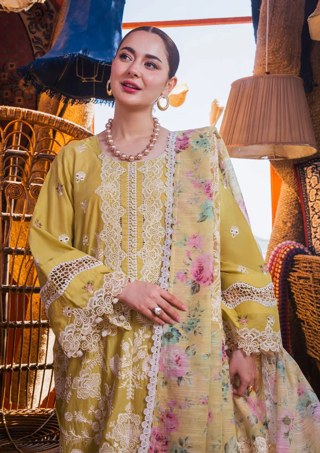 Elaf Premium | Hai Kuch Festive Lawn 24 | EHK-02B Nargis - Khanumjan  Pakistani Clothes and Designer Dresses in UK, USA 