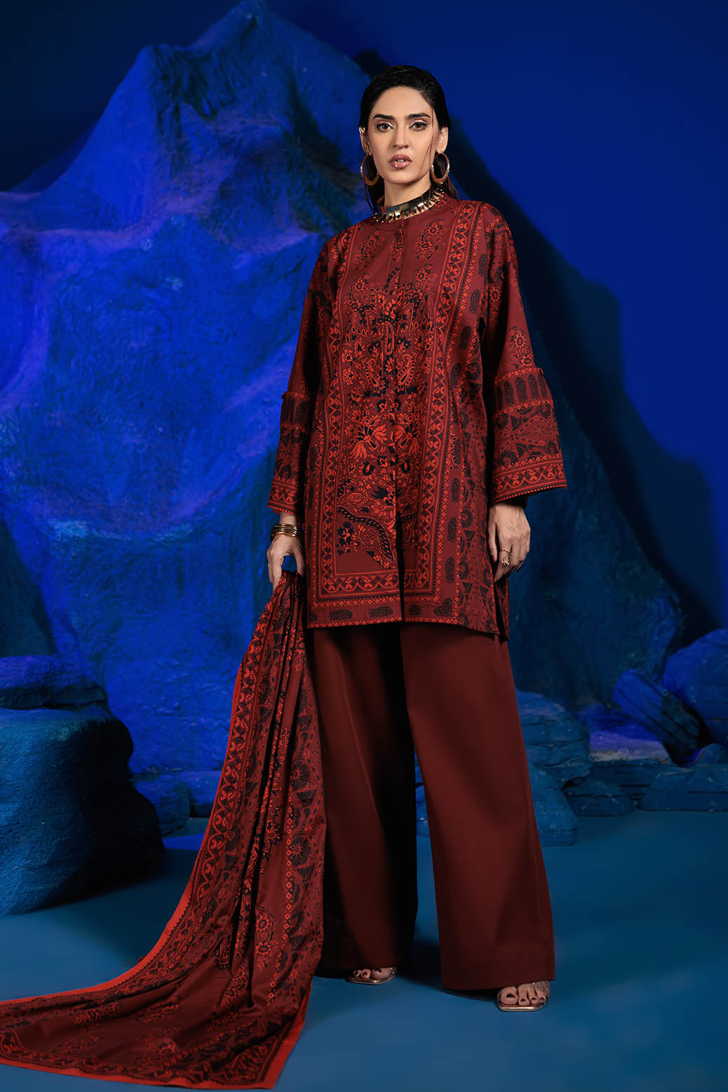 Bonanza Satrangi | Khaddar and Viscose | SWAY RED