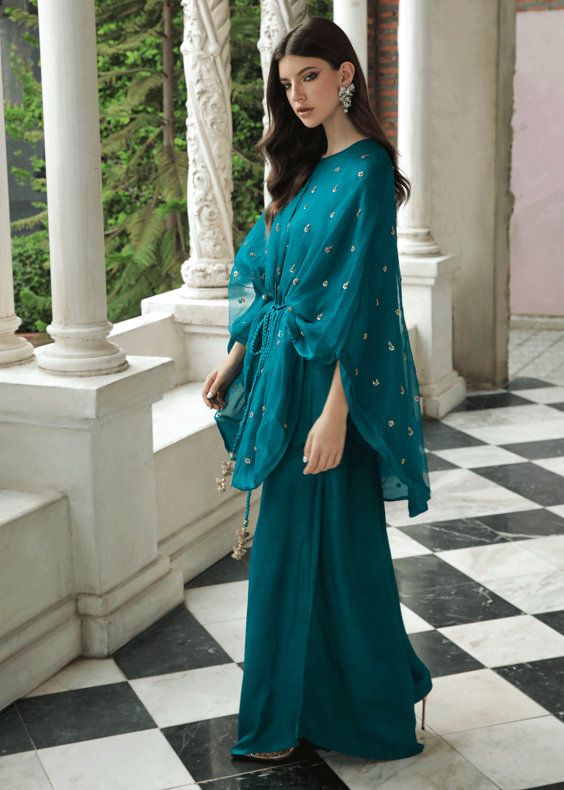 Purple Haze Pret Studio | Apsara Formals | Deep Turquoise Organza Wrap Outfit - Khanumjan  Pakistani Clothes and Designer Dresses in UK, USA 