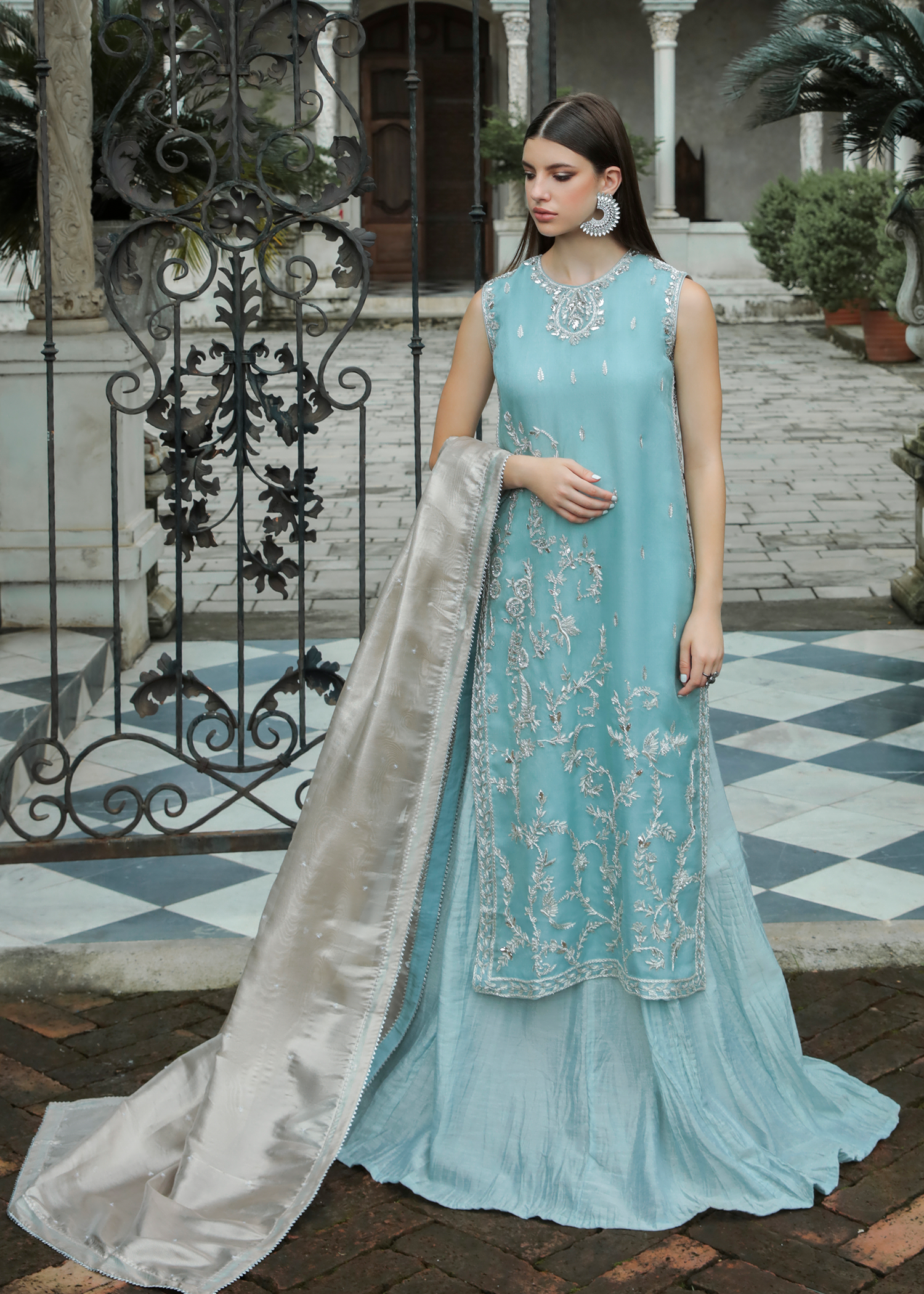 Purple Haze Pret Studio | Apsara Formals |  Ice Blue Organza Outfit - Khanumjan  Pakistani Clothes and Designer Dresses in UK, USA 