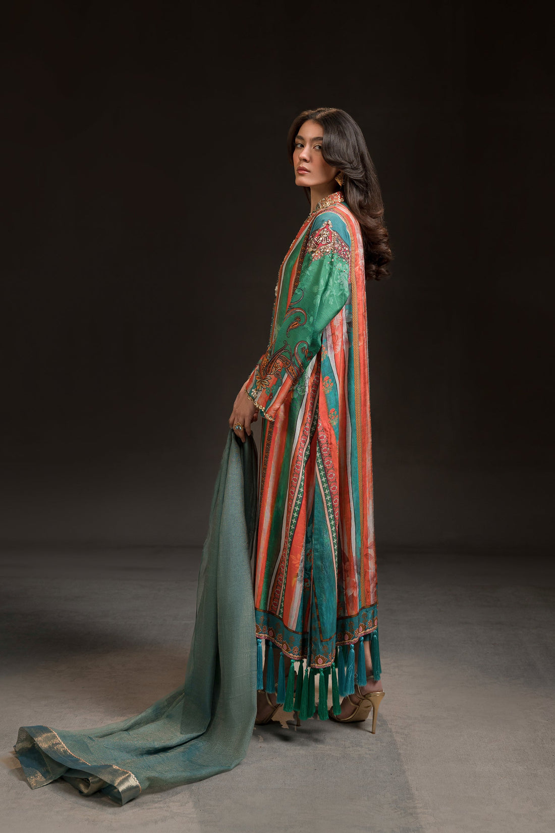 Ammara Khan | Glitz Luxury Pret 24 | MULTI COLOUR BURST KAFTAN (D-09)