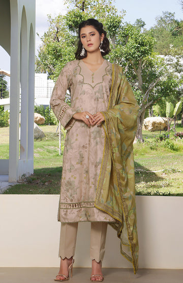 Alzohaib | Digital Printed Cambric | Colors Digital Cambric 3 Piece-CDC-25-03