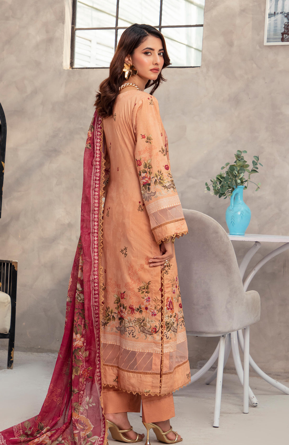 Alzohaib | Digital Printed Cambric | Colors Digital Cambric 3 Piece-CDC-2-25-03