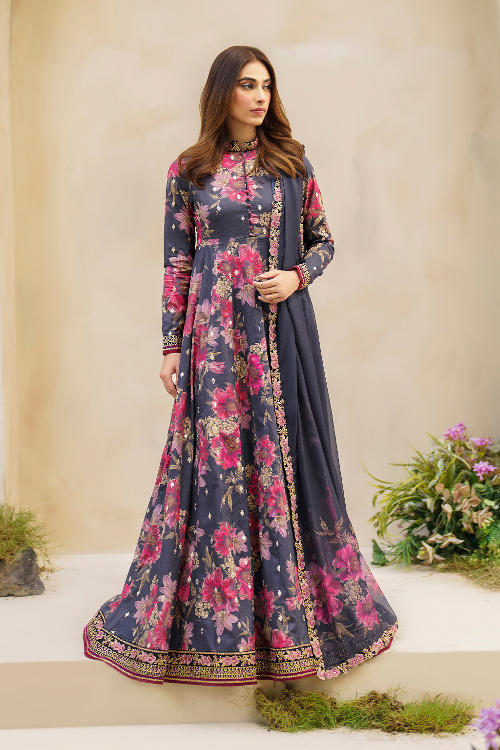 Iznik | Festive lawn 24 | SFL-12 - Khanumjan  Pakistani Clothes and Designer Dresses in UK, USA 