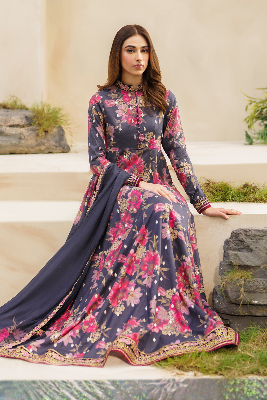 Iznik | Festive lawn 24 | SFL-12 - Khanumjan  Pakistani Clothes and Designer Dresses in UK, USA 