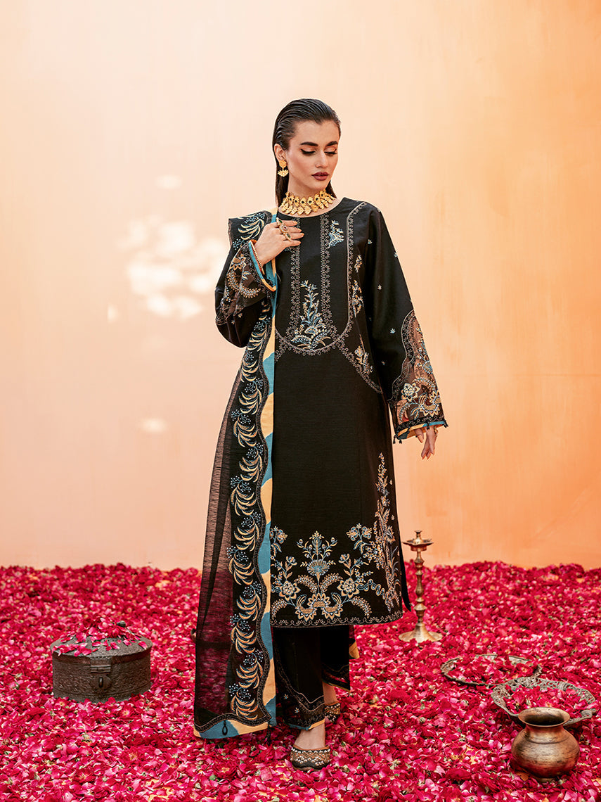 Fozia Khalid | Eid Edit 24 | Jade Black - Khanumjan  Pakistani Clothes and Designer Dresses in UK, USA 