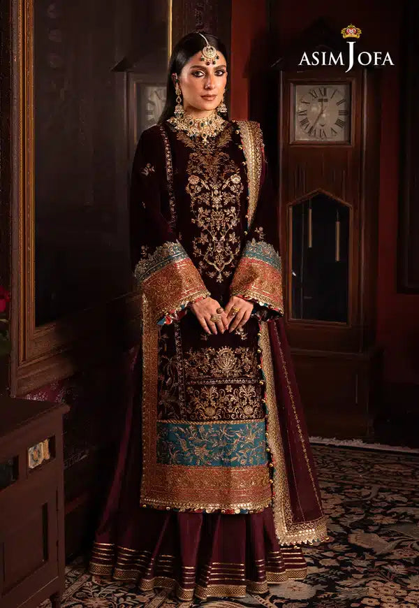 Asim Jofa | Makhmal Wedding Velvet 23 | AJMM-09 - Khanumjan  Pakistani Clothes and Designer Dresses in UK, USA 