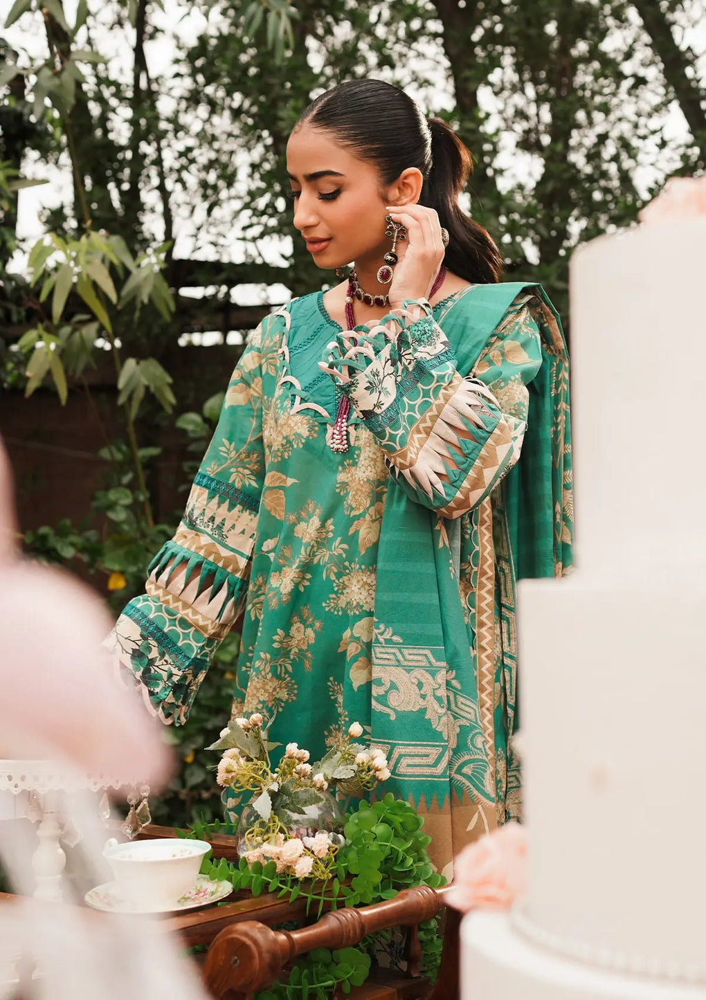 Elaf Premium | Printed Collection 24 | EEP-04B - Chic Teal - Khanumjan  Pakistani Clothes and Designer Dresses in UK, USA 