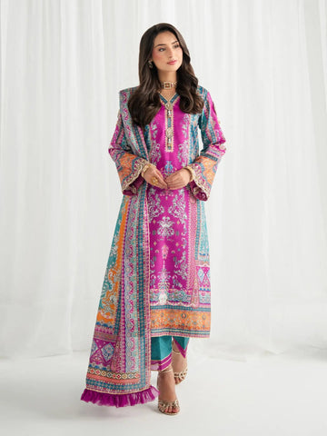 Gulaal | Aira Printed Silk | Magenta Mischief