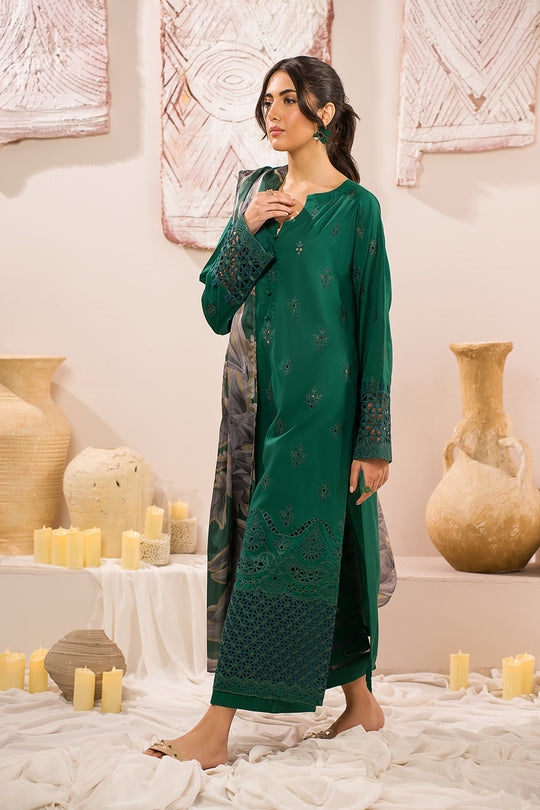 Iznik | Lawnkari 24 | UE-159 PLUSH GREEN - Khanumjan  Pakistani Clothes and Designer Dresses in UK, USA 