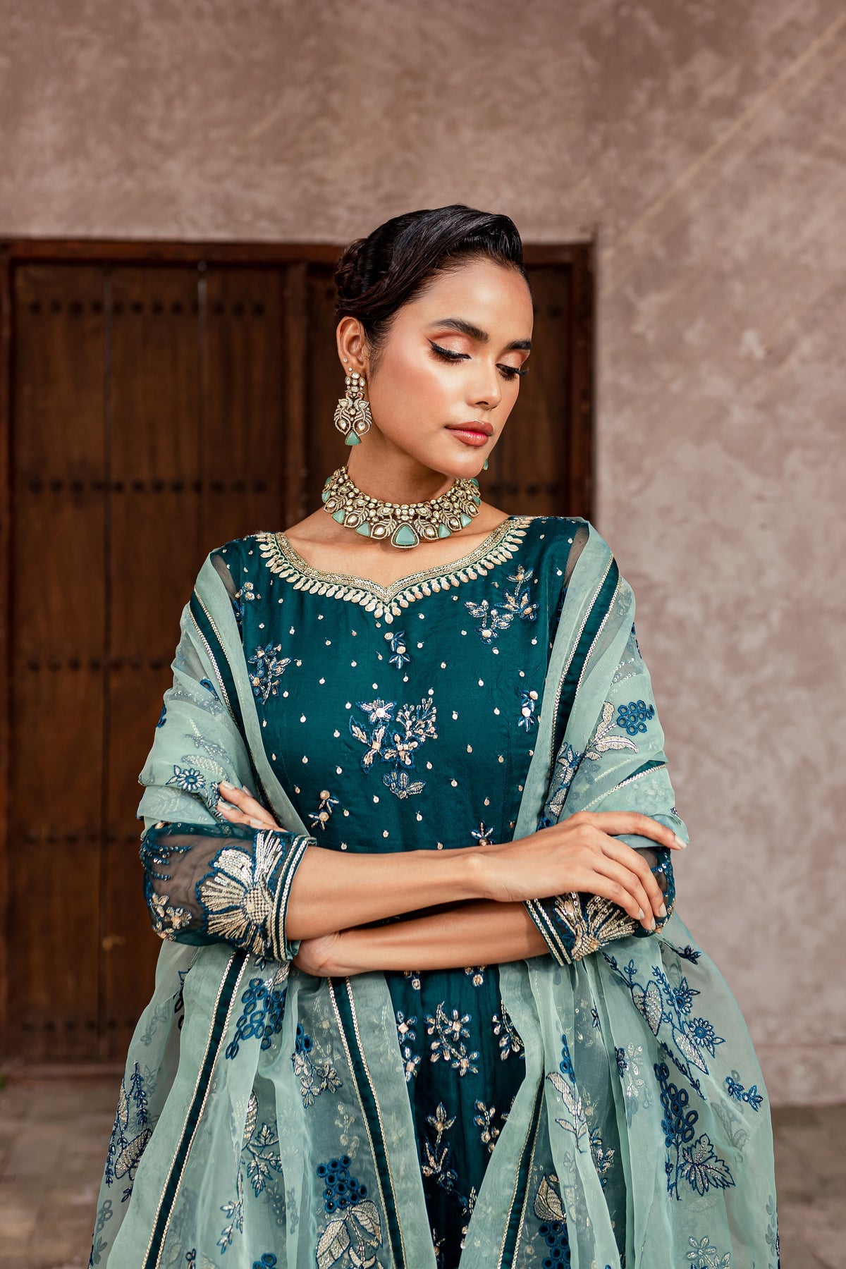 Batik | Desire Formal Dresses | Teal - Khanumjan  Pakistani Clothes and Designer Dresses in UK, USA 