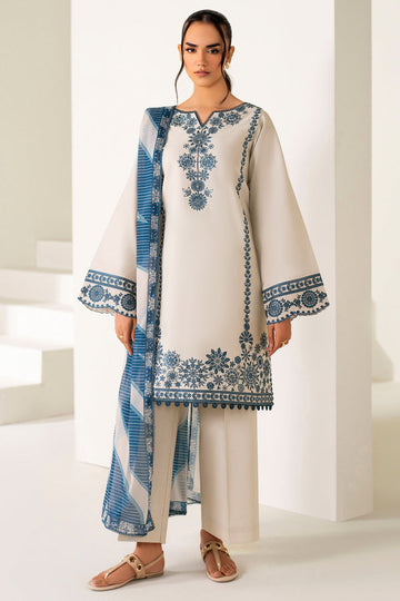Farasha | Summer Weaves Embroidered Lawn | Dusty Marble