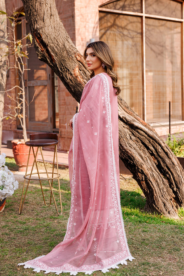 Farasha | Dastoor Embroidered Lawn SS24 | PEARL MIST