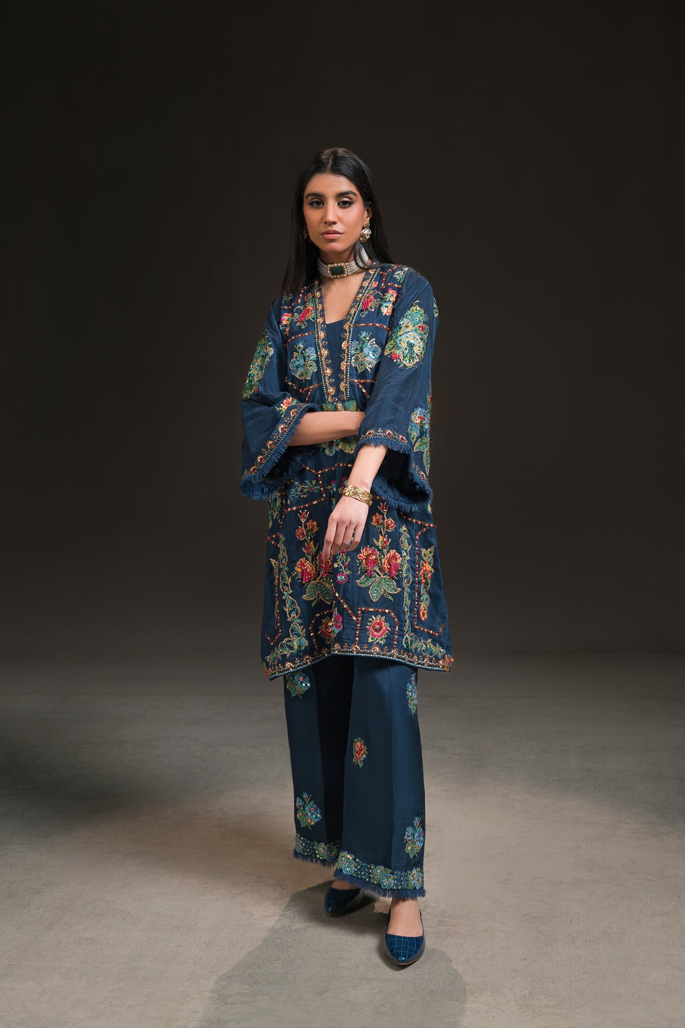 Ammara Khan | Glitz Luxury Pret 24 | COLOUR BLOOM FESTIVE MATCHING SET (D-16)