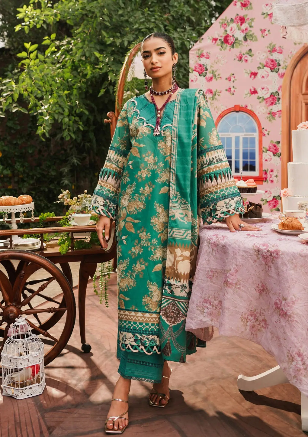 Elaf Premium | Printed Collection 24 | EEP-04B - Chic Teal - Khanumjan  Pakistani Clothes and Designer Dresses in UK, USA 