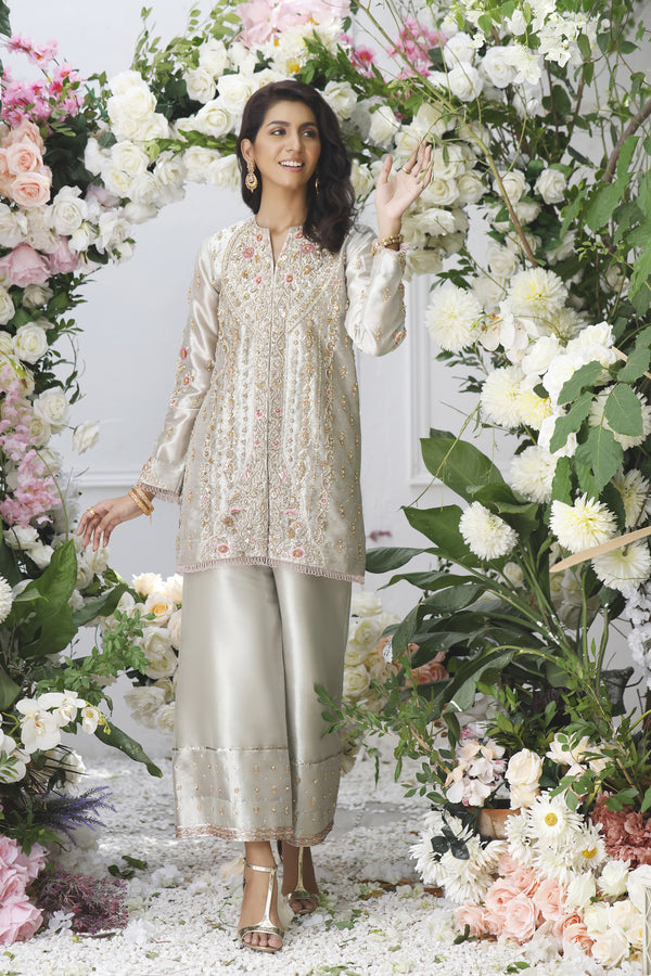 Wahajmkhan | Eden wedding Formals | SILVER SHORT JACKET - Khanumjan  Pakistani Clothes and Designer Dresses in UK, USA 