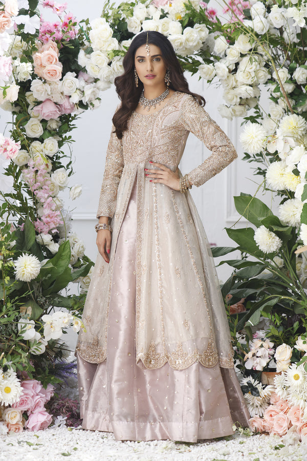 Wahajmkhan | Eden wedding Formals | ROSE GOLD ANARKALI & LENGA - Khanumjan  Pakistani Clothes and Designer Dresses in UK, USA 