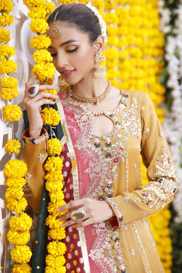 Wahajmbegum | Mehrunnisa Wedding Formals | MUSTARD MEHSURI JACKET - Khanumjan  Pakistani Clothes and Designer Dresses in UK, USA 