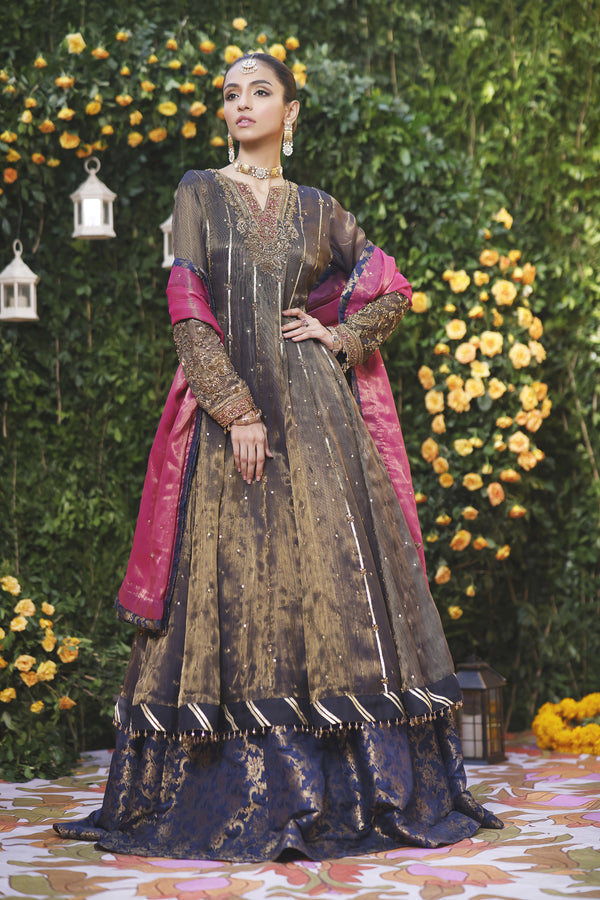 Wahajmbegum | Mehrunnisa Wedding Formals | NAVY MEHSURI ANARKALI - Khanumjan  Pakistani Clothes and Designer Dresses in UK, USA 