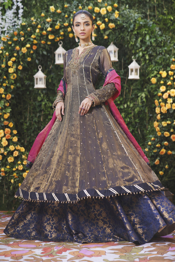 Wahajmbegum | Mehrunnisa Wedding Formals | NAVY MEHSURI ANARKALI - Khanumjan  Pakistani Clothes and Designer Dresses in UK, USA 