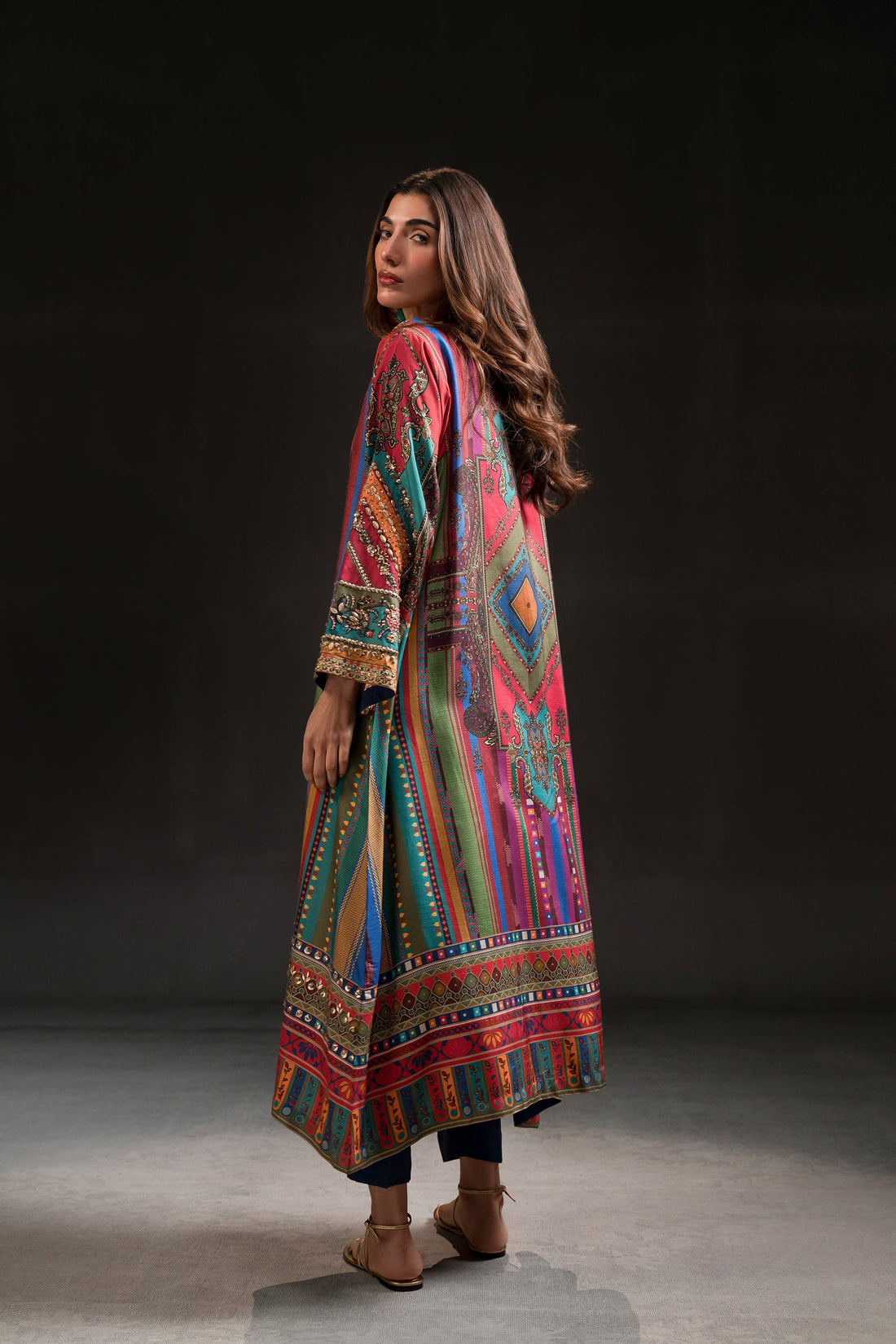 Ammara Khan | Glitz Luxury Pret 24 | MAGENTA RAINBOW TUNIC SET (D-10)