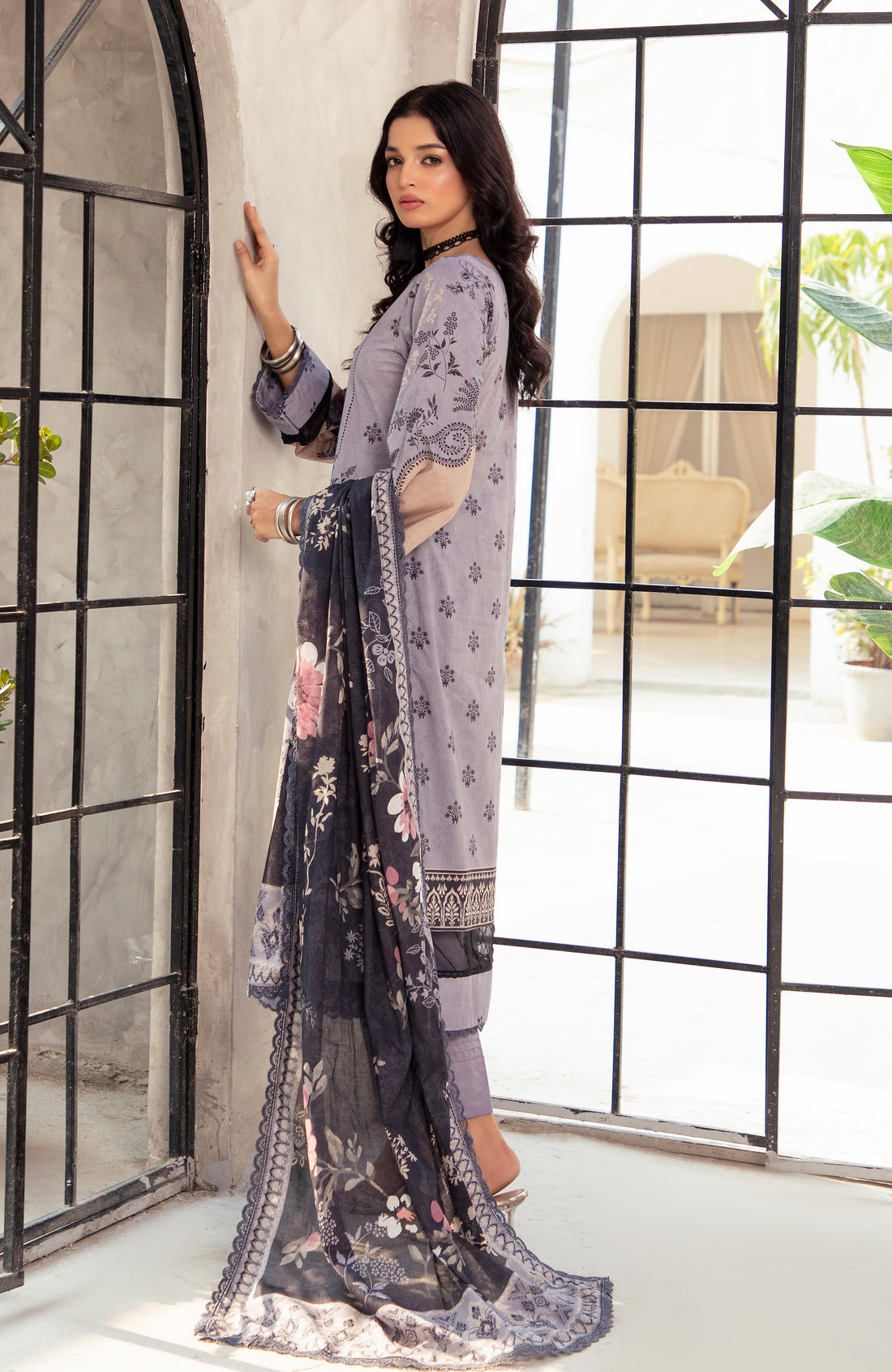 Alzohaib | Digital Printed Cambric | Colors Digital Cambric 3 Piece-CDC-2-25-06